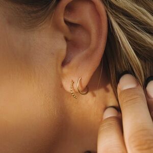 Mini Double Twist Hoop Earrings - Gold